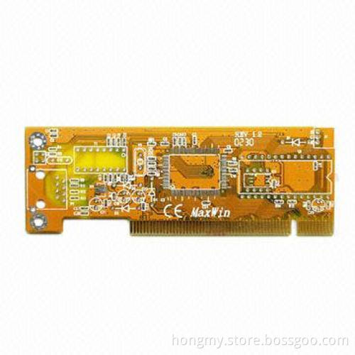 HASL Double Side PCB, 18 to 40um Copper Plating Hole with Gold finger